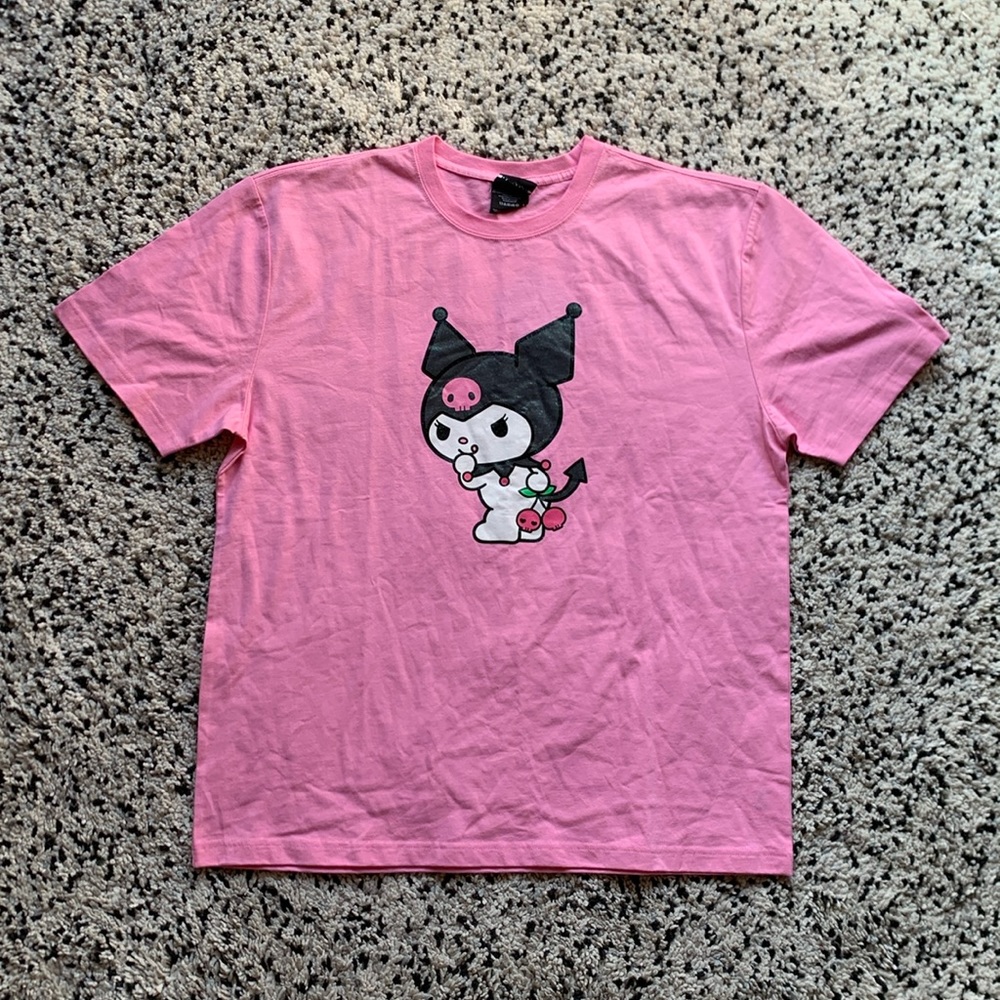 Dumbgood Kuromi by Sanrio Pink Short Sleeve Character Graphic Tee Shirt Size M